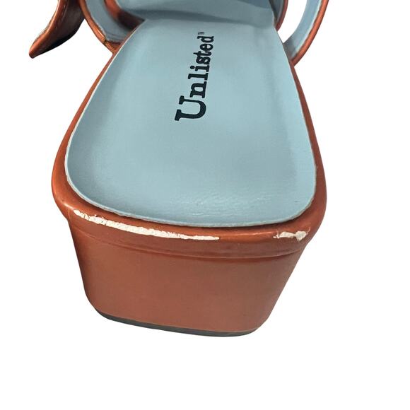 Unlisted Kenneth Cole Block Heels Sandals Womens 8M Terracotta - Picture 8 of 11